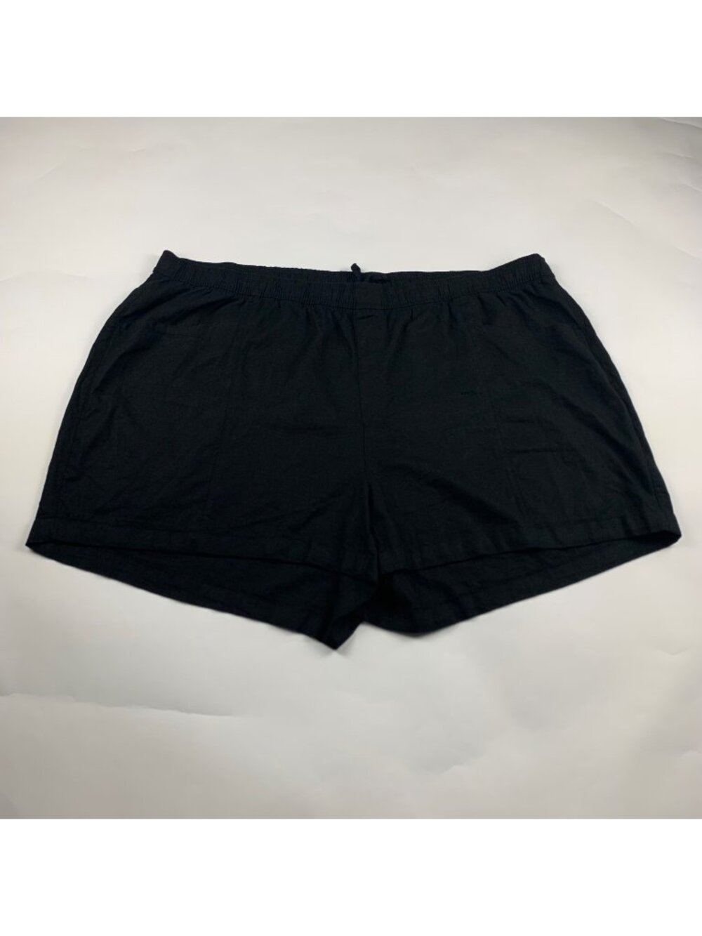 Old Navy Black Linen Blend High Rise Pull On Shorts 4X